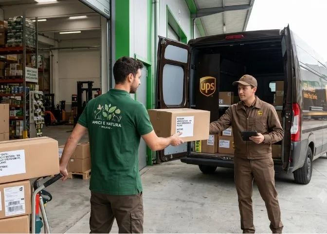 I primi colli di Amici e Natura arrivati nel magazzino UK dopo l'apertura del mercato britannico