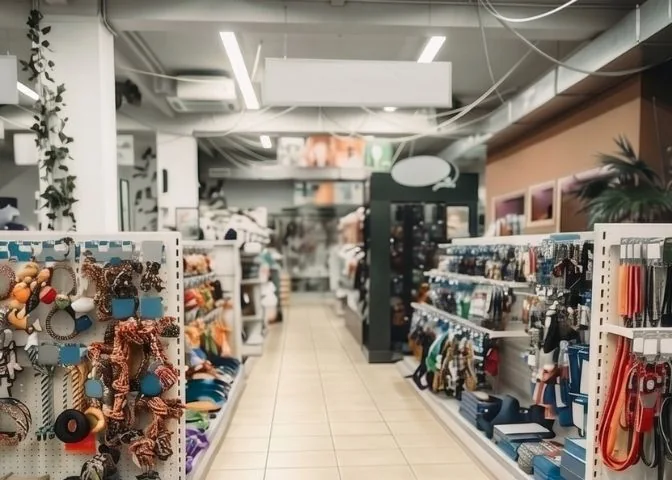 Il magazzino di Amici e Natura con mangimi e accessori pet pronti per le spedizioni Amazon